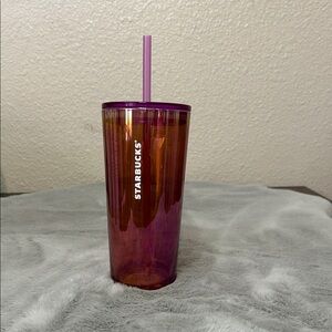 Starbucks Purple and Amber Iridescent Reusable Tumbler with Straw